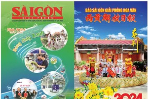 《西贡解放报》与华文《西贡解放日报》的春刊封面。