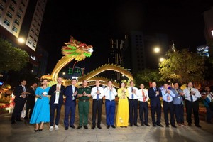 代表们出席阮惠花街开幕式。（图：勇方）