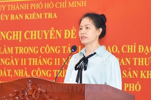 市委检查委员会副主任潘氏平顺在会上发言。（图：市党部新闻网）