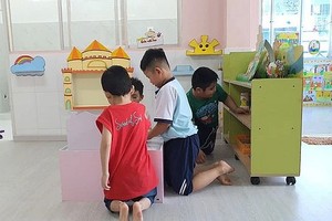 某幼儿园学生的学习一隅。