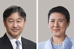 图为日本天皇和皇后。（图：共同社）