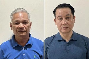 广义省委原书记黎曰字（左）与永福省委常务副书记范黄英。（图：VTC News）