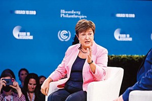 国际货币基金组织总裁格奥尔基耶娃。（图：彭博社）