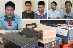 被抓获的犯罪团伙及物证。（图：VTV）