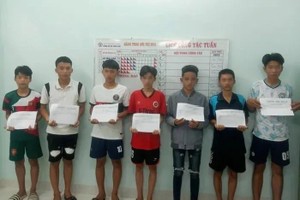 被抓获的青少年歹徒团伙。（图：警方提供）