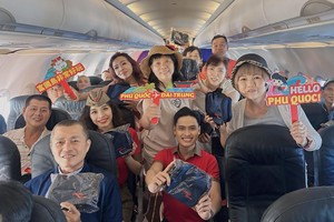 乘客坐越捷航空富国岛飞台中航班。