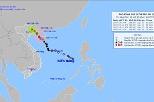 2号风台风的移动方向。（图：国家水文气象预报中心）