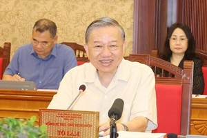 总书记、国家主席在会上发表结论。（图：越通社）