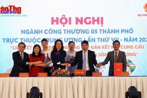 5大城市与九龙江平原各省签署合作备忘录。（图：芹苴在线）