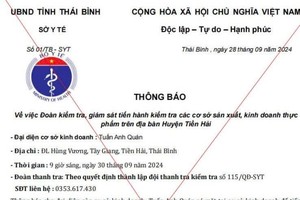 假冒的《通报》。（图：越通社）