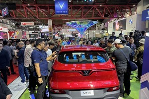 Vinfast公司在印度尼西亚推介电车产品。