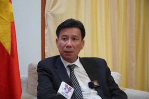 越南驻印尼大使谢文聪接受越南通讯社记者的采访。（图：越通社）