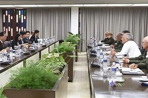 会谈现场。（图：越通社）