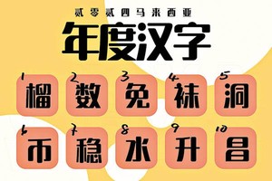 大马发布今年“十大候选年度汉字”。（图：互联网）