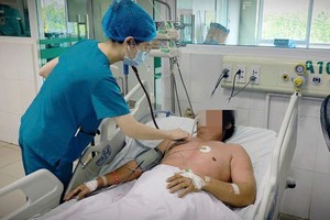 一名成年麻疹患者出现严重的并发症。（图：陈姮）