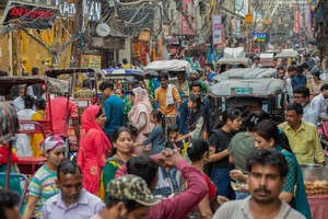 印度新德里的一处市场。（图：新华社）