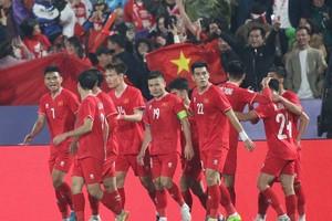 越南球员庆祝进球。（图源：互联网）