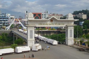 老街国际口岸一隅。