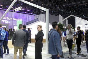 1月7日，消费电子展“CES”在美国拉斯维加斯开幕。图为松下控股公司的展位。（图：共同社）