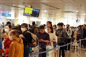 乘客在机场排队等待办理登机手续。（示意图：越通社）