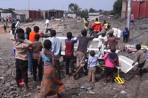 儿童聚集在刚果民主共和国东部的戈马市。（图：联合国）