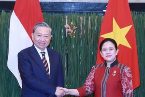 苏林总书记会见印尼人民代表会议议长普安