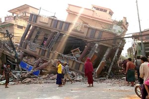 一场强震对缅甸中部曼德勒地区的建筑物造成严重破坏。（图：联合国）