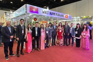 在保罗ANUGA食品饮料展览会的越南展位。（图：越通社）