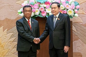 国会主席接见老挝国会副主席