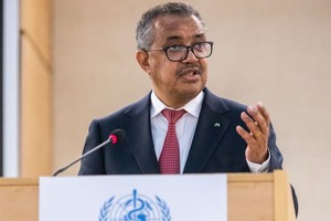 世界卫生组织总干事谭德塞在发表讲话。（图：联合国）