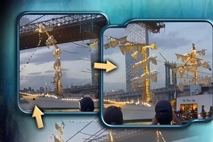 墨海军帆船撞纽约布鲁克林大桥