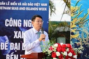 庆和省人委会副主席丁文绍在仪式上致辞。（图：越通社）