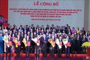 苏林出席胡志明市成立决议公布仪式。（图：越通社）