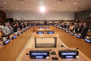 出席《河内公约》签约仪式推介活动的代表。（图：越通社）