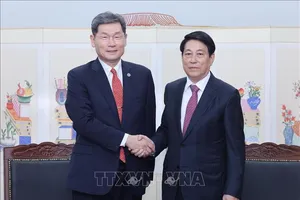 Chủ tịch nước Lương Cường tiếp Chủ tịch Quỹ giao lưu quốc tế Hàn Quốc