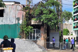 河内市常信乡的火警事故现场。