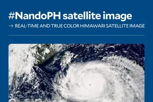 “拉加萨”台风风眼的卫星图像。