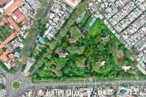 从高空俯瞰的胡志明市茉莉园坊李太祖街1号地块。