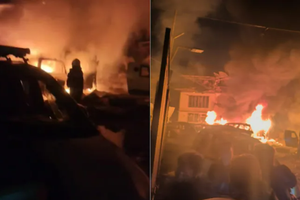 印控克什米尔地区一警察局14日发生爆炸，造成建筑严重受损 图源：NDTV报道配图