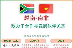 越南-南非致力于合作与发展伙伴关系图表。