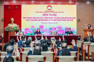 越南祖国阵线推荐参选第十六届国会代表的结构、成分及名额分配协商会议。