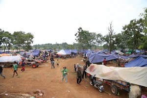 7月26日拍摄的柬埔寨奥多棉吉省的一处边境撤离人员安置场所。