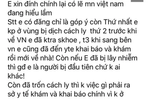 Chủ tài khoản "Nhật Ly" sau đó đã phải đăng thông tin đính chính lên Facebook cá nhân của mình