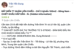 Thông tin rao bán 23 lô đất trên mạng xã hội là không chính xác