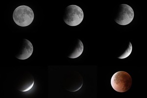 全球多地天宇上演壮观月全食