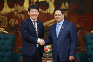 越南政府总理范明政会见日本群马县知事山本一太。