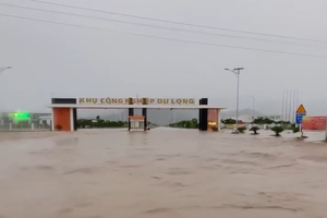 庆和省游龙工业区严重水淹 桥梁被冲走