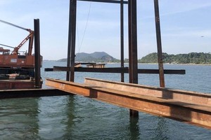 安江电力公司确定的河仙-富国110kV海底电缆发生故障的位置。图：安江电力公司