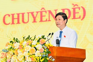 胡志明市人民议会主席武文明致开幕辞。图：越勇