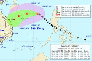 96 tàu đang trong khu vực nguy hiểm của bão số 13